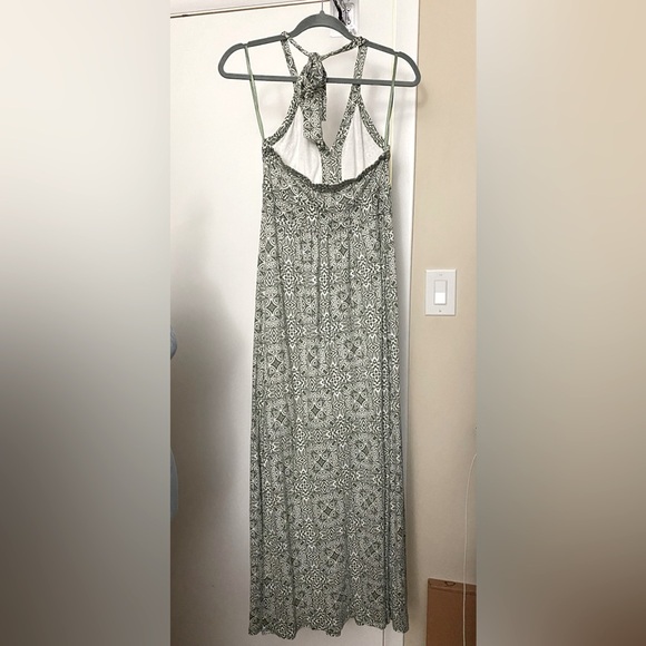 Banana Republic Knit Printed Canopy Green Halter Maxi Dress Size XS - Picture 2 of 6